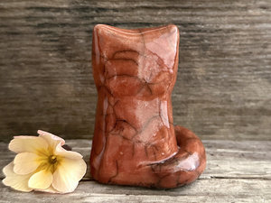 Autumn fire kitsune fox raku sculpture | Shinto Inari, shamanism totem