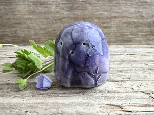 Tiny nature spirit friend (violet) | Shinto talisman sculpture, shamanism guardian statue