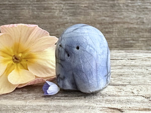 Tiny nature spirit friend (blue) | Shinto talisman sculpture, shamanism guardian statue