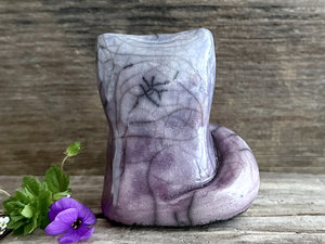 Night moon kitsune fox raku sculpture | Shinto Inari, shamanism totem