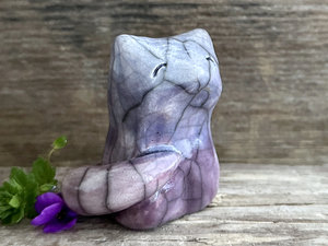 Night moon kitsune fox raku sculpture | Shinto Inari, shamanism totem