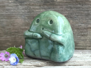 Gentle kodama tree & nature spirit kami sculpture | Shinto guardian statue, shamanism