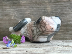 Quiet calico cat kami sculpture | nature spirit guardian figure, Shinto, shamanism