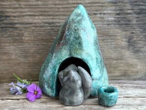 Kitsune fox spirit kami nature shrine | Shinto Inari sculpture, shamanism totem