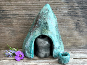 Kitsune fox spirit kami nature shrine | Shinto Inari sculpture, shamanism totem