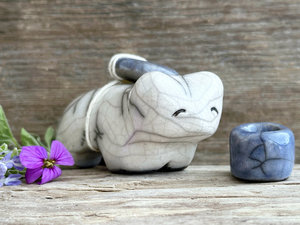 Moon bear guardian spirit raku statue | Shinto kamidana shrine sculpture, shamanism