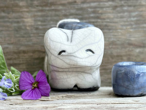 Moon bear guardian spirit raku statue | Shinto kamidana shrine sculpture, shamanism