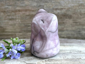 Purple pocket fox kitsune kami raku sculpture | Shinto Inari kamidana, shamanism statue