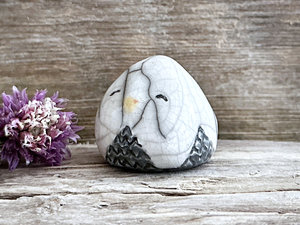 Gentle owl nature spirit kami raku sculpture | shamanism totem, Shinto kamidana shrine
