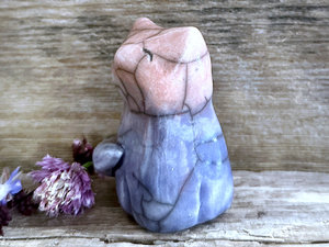Gentle dawn kitsune fox raku sculpture | Shinto Inari, shamanism totem