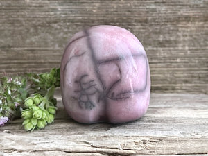 Tiny nature spirit friend (mauve pink) | Shinto talisman sculpture, shamanism guardian statue