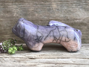Peaceful dusk kitsune fox kami nature spirit raku statue | Shinto shamanism sculpture