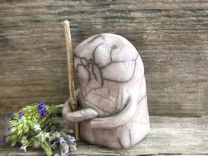 Warrior spirit earth guardian raku sculpture | Shinto shrine statue, shamanism statue