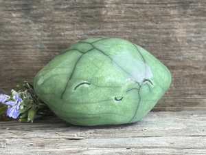 Happy lime nature spirit sculpture | Shinto statue, shamanism totem
