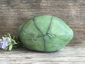 Happy lime nature spirit sculpture | Shinto statue, shamanism totem