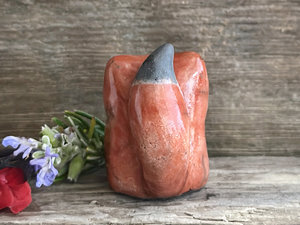 Autumn kitsune fox kami raku statue | Shinto Inari kamidana, shamanism sculpture