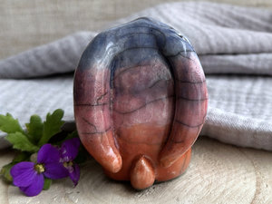 Evening rabbit kami spirit guardian sculpture | Shinto shamanism raku bunny figure