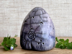Spiral stone spirit elemental guardian sculpture | Shinto shrine, shamanism celtic folk art