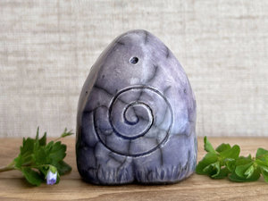 Spiral stone spirit elemental guardian sculpture | Shinto shrine, shamanism celtic folk art