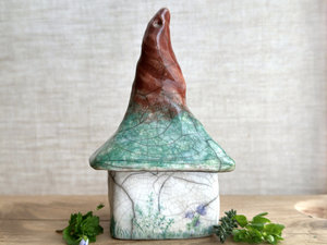 Tree house rustic cottage sculpture | Shinto, shamanism, wabi-sabi fairie spirit house