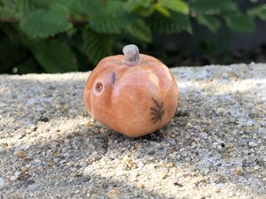 Pumpkin kami spirit sculpture for Halloween, Samhain | jack o'lantern decoration