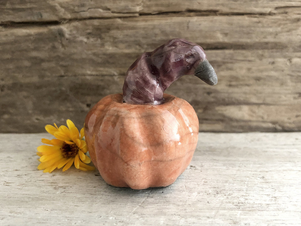 Pumpkin spirit creature autumn sculpture | Halloween, Samhain decoration