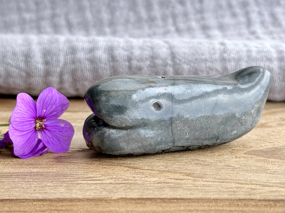 A small and friendly whale nature spirit sculpture | Shinto shamanism totem