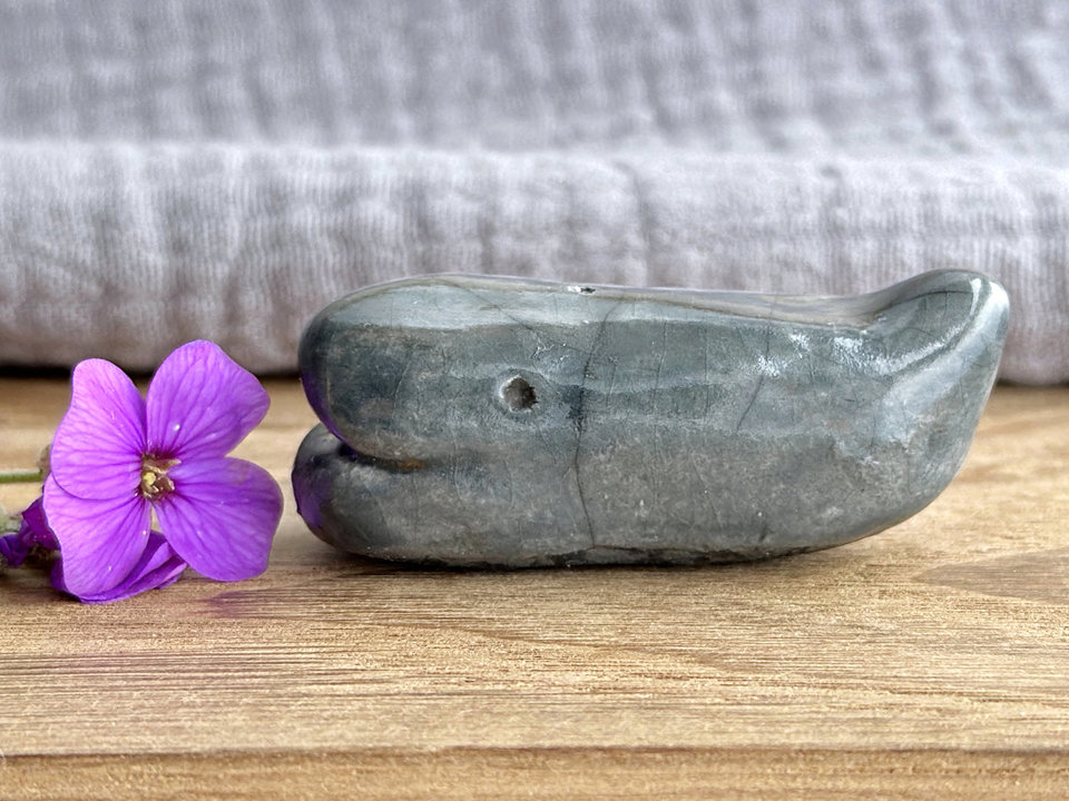 A small and friendly whale nature spirit sculpture | Shinto shamanism totem