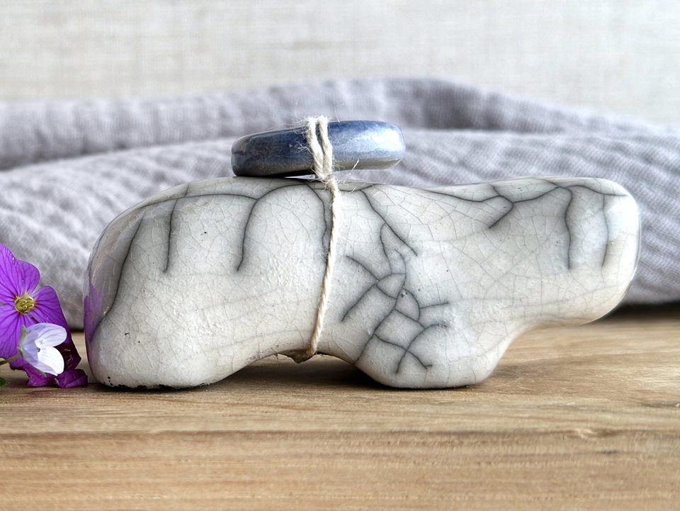 Moon bear guardian spirit raku statue | Shinto kamidana shrine sculpture, shamanism