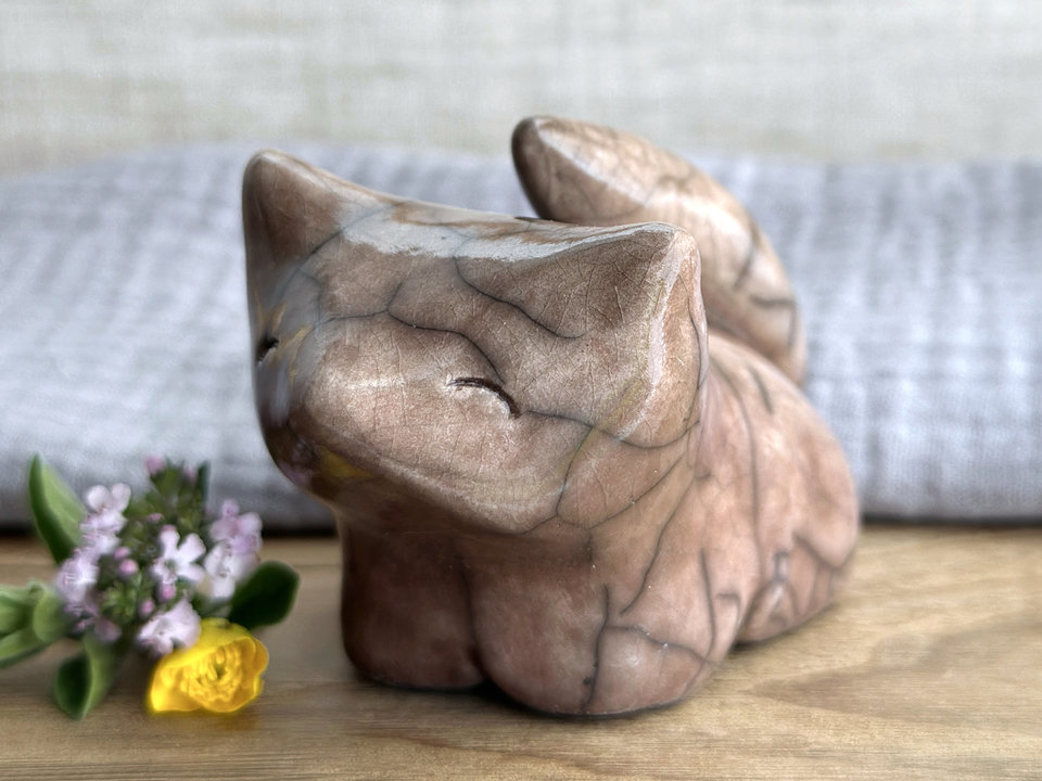 Fox of gentle joy kitsune nature spirit sculpture | Shinto Inari shrine, shamanism totem