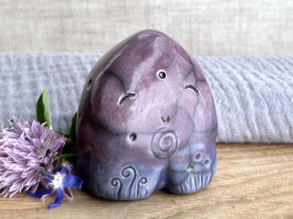 Spiral stone spirit guardian sculpture | Shinto, shamanism, celtic folk art