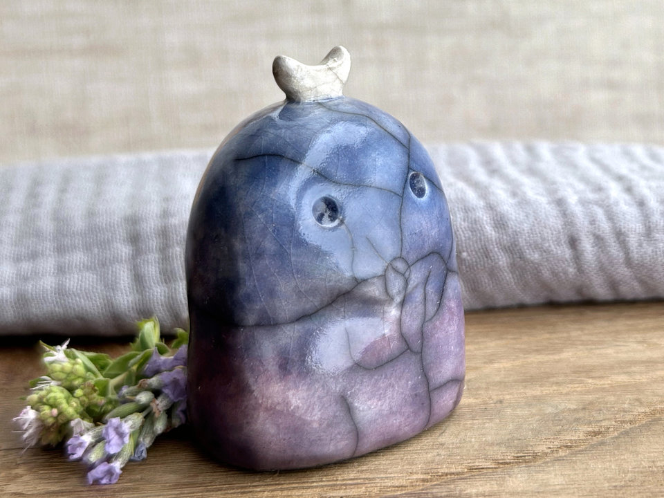 Nighttime moon nature spirit kodama guardian sculpture | Shinto, shamanism
