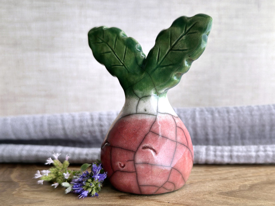 Happy radish spirit nature guardian statue | Shinto sculpture, shamanism totem