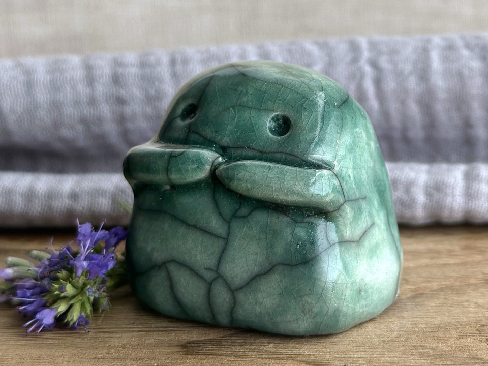 Gentle kodama nature & tree spirit kami sculpture | Shinto guardian, shamanism totem statue