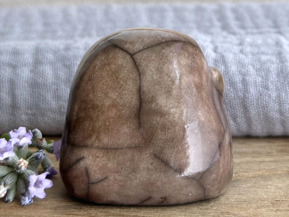 Autumn kodama nature & tree spirit kami sculpture | Shinto guardian, shamanism totem statue