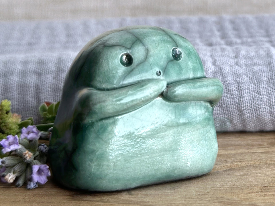 Uncertain kodama nature & tree spirit kami sculpture | Shinto guardian, shamanism totem statue