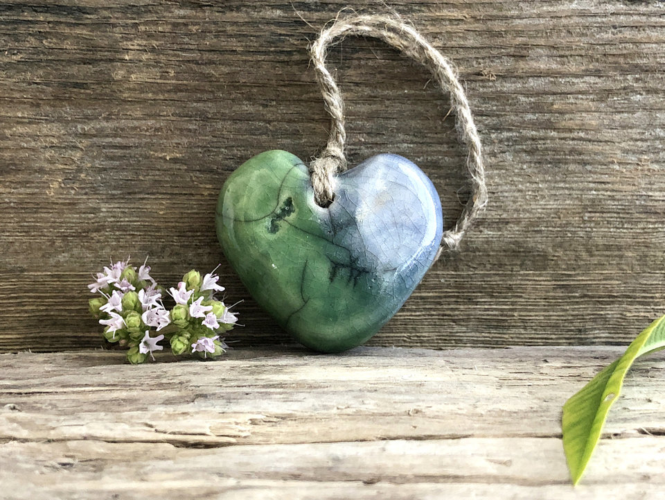 Earth heart raku ornament decoration | Shinto shamanism guardian spirit
