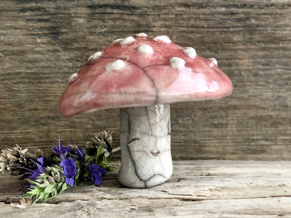 Fly agaric mushroom spirit sculpture | autumn, fall, toadstool Halloween decoration