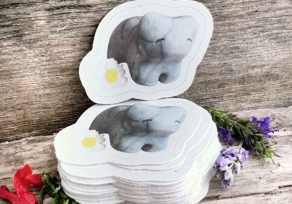 Cloud bear kami guardian nature spirit sticker | recycled paper, plastic free