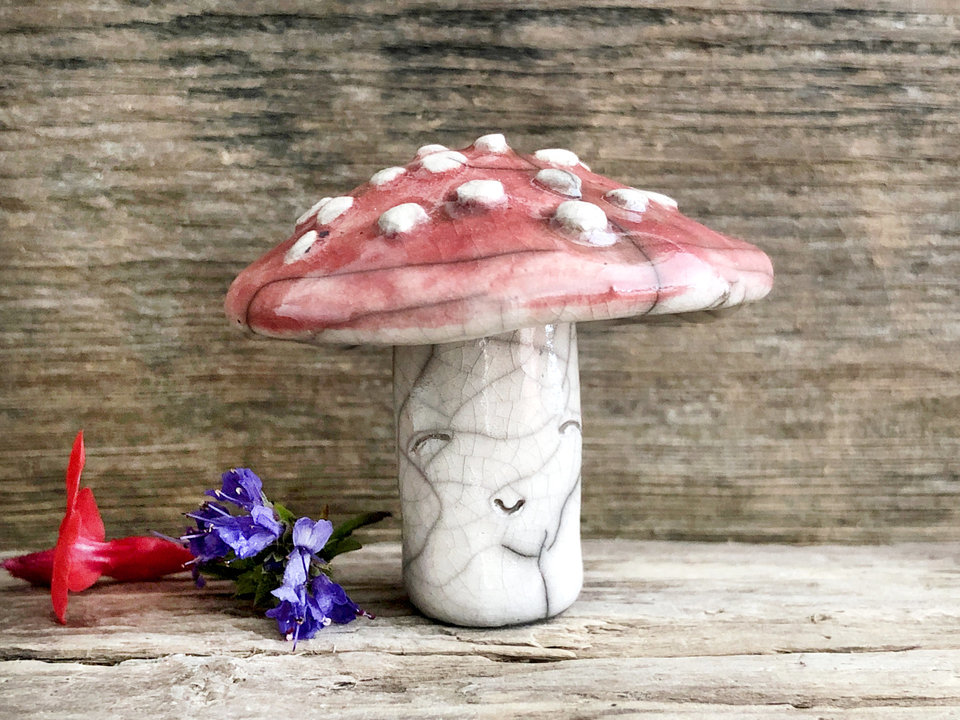 Fly agaric mushroom spirit sculpture | fall, autumn toadstool Halloween decoration