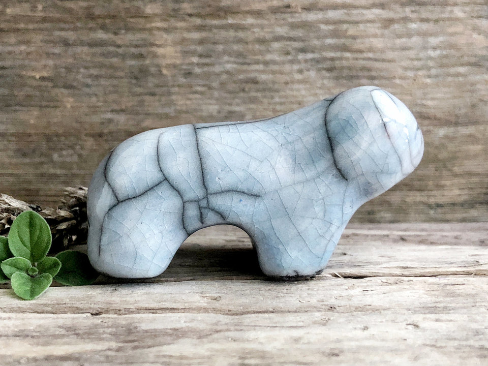 Winter bear guardian nature spirit sculpture | Shinto shrine, shamanism totem statue