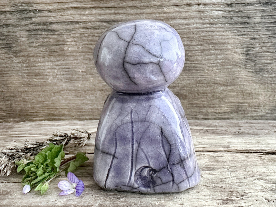 Kind and gentle Jizo calm sculpture | Shinto kamidana shrine statue