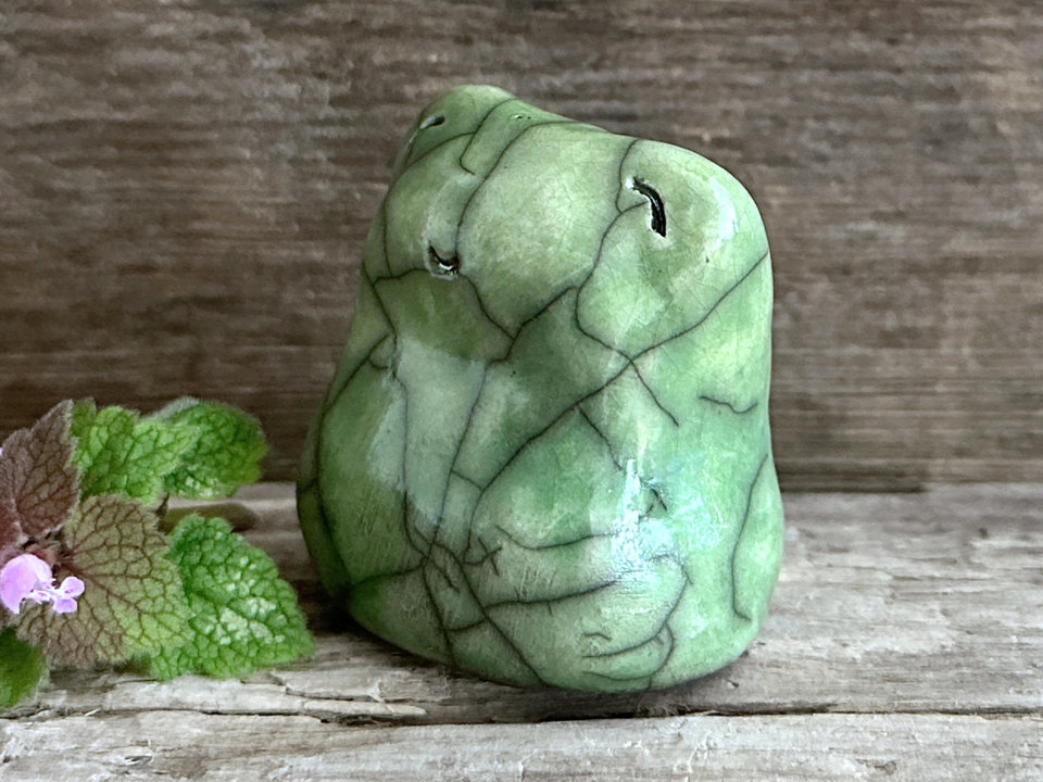 Spring frog nature spirit kami sculpture | Shinto statue, shamanism totem