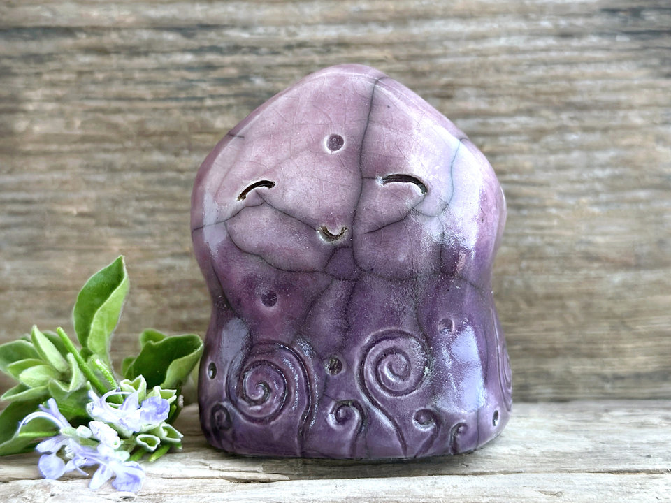 Night spirit elemental guardian sculpture | Shinto shrine, shamanism folk art