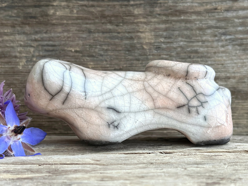 Ginger & white cat kami sculpture | nature spirit guardian, Shinto, shamanism
