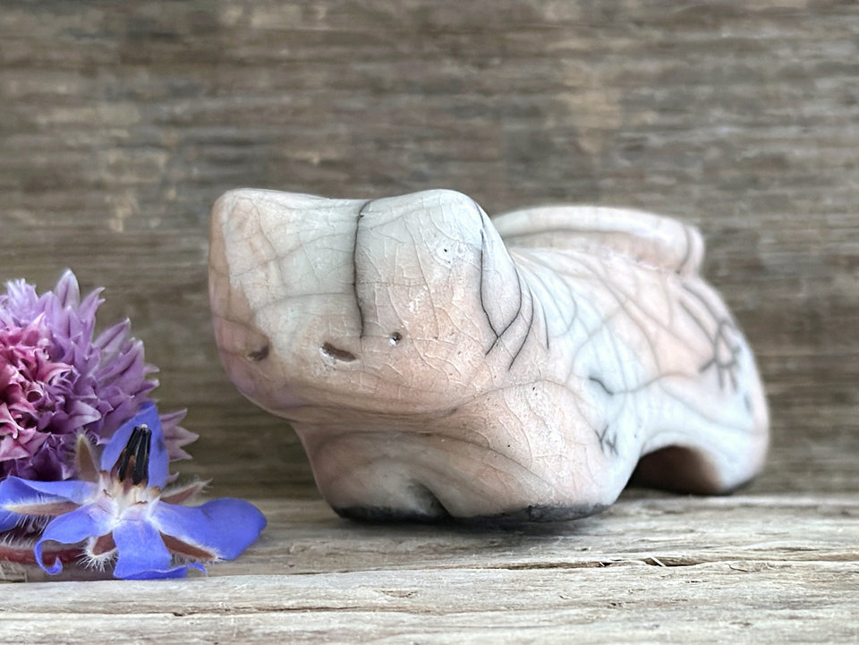 Ginger & white cat kami sculpture | nature spirit guardian, Shinto, shamanism