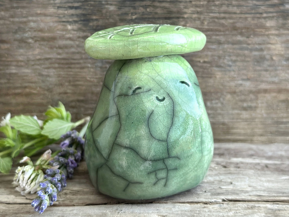 Nature spirit a bit like a pear | Shinto shamanism earth spirit kami sculpture