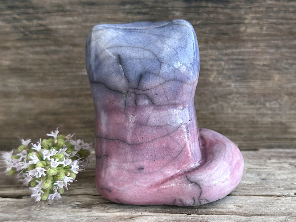 Quiet evening kitsune fox raku sculpture | Shinto Inari, shamanism totem