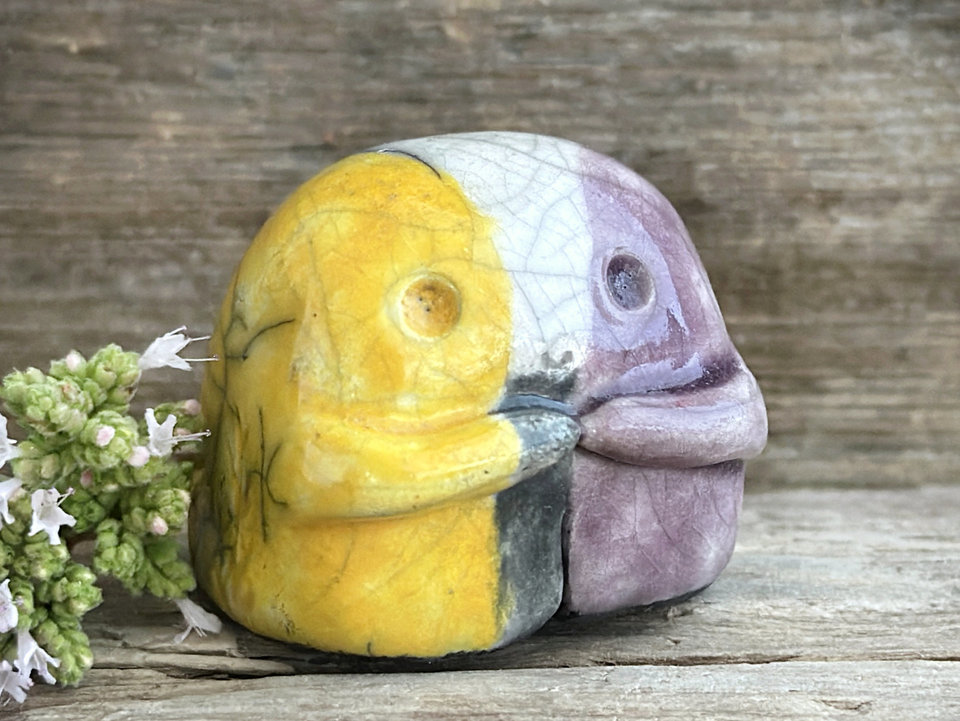 Nonbinary enby pride spirit sculpture | cute LGBTQ+ queer statue, pride friend guardian