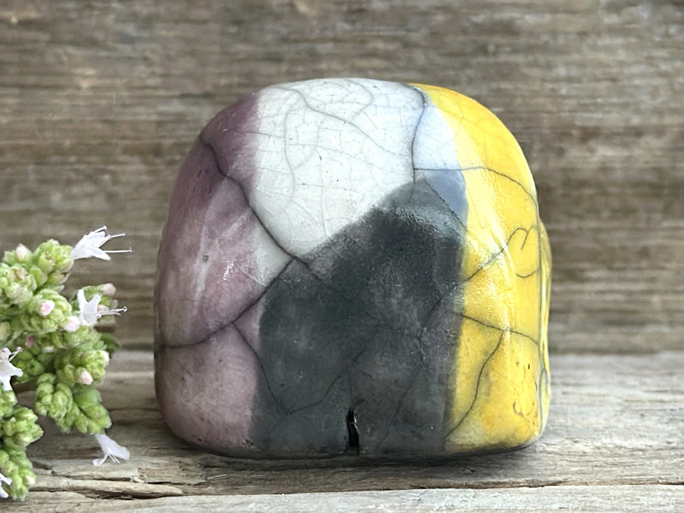 Nonbinary enby pride spirit sculpture | cute LGBTQ+ queer statue, pride friend guardian